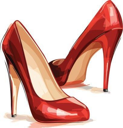 High Heel Painting, Drawing High Heels, Red Pumps Heels, Elegant Shoes Heels, Essential Shoes, Heels Ideas, Transparent Heels, Shoes Illustration, Shoes Drawing