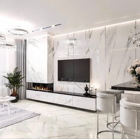 Country Cottage Living Room, Art Deco Style Interior, Mediterranean Living Room, Statuario Marble, Stone Wall Design, Colourful Living Room Decor, White Italian, Tv Room Design, Modern Exterior House Designs