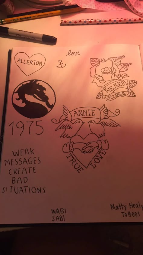 Marty Healy Tattoos, Matty Healy Drawing, Matt Healy Tattoos, The1975 Tattoo, Matty Healy Tattoos, 1975 Tattoos, Matty Healy Handwriting, The 1975 Tattoo Ideas, 1975 Tattoo