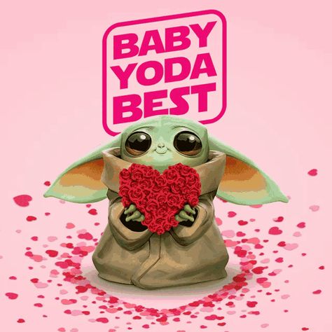 Love Baby Yoda Love You GIF - LoveBabyYoda LoveYou StarWarsLove - Discover & Share GIFs Happy Valentine Gif, Baby Valentines Gifts, Yoda Drawing, Yoda Art, Yoda Images, Yoda Meme, Star Wars Valentines, Yoda Wallpaper, Drawing Stars