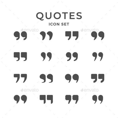 Set Icons of Quotes - Envato #icon #GraphicDesign #design #IconDesign #BestDesignResources Quotation Design, Idea Illustration, Quotes Icons, Typo Logo Design, Pull Quotes, Communication Icon, Book Advertising, Paul Rand, Online Logo Design