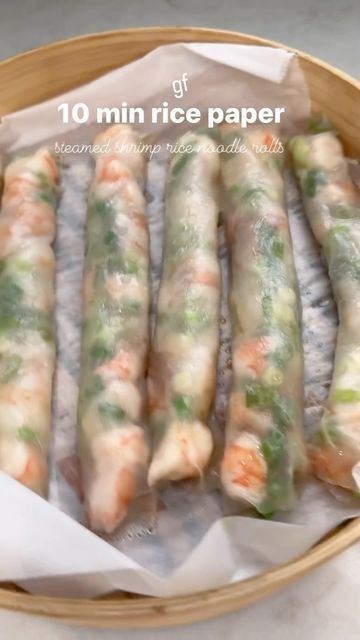 Rice Paper Dim Sum, Steamed Shrimp Rice Paper Rolls, Modern Asian Kitchen, Rolls With Rice Paper, Shrimp Rice Noodles, Rice Noodle Rolls, Noodle Rolls, Chicken Bouillon Powder, Shrimp Summer Rolls