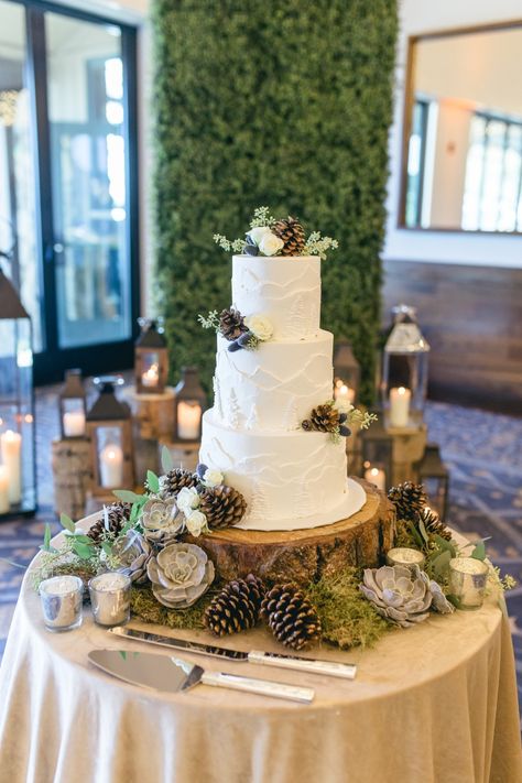 Lake Themed Wedding, Bride Brunch, Mountain Theme Wedding, Winter Woodland Wedding, Mountain Wedding Cake, Fall Outdoor Wedding, Fall Mountain Wedding, Wedding On Lake, Christmas Wedding Cakes