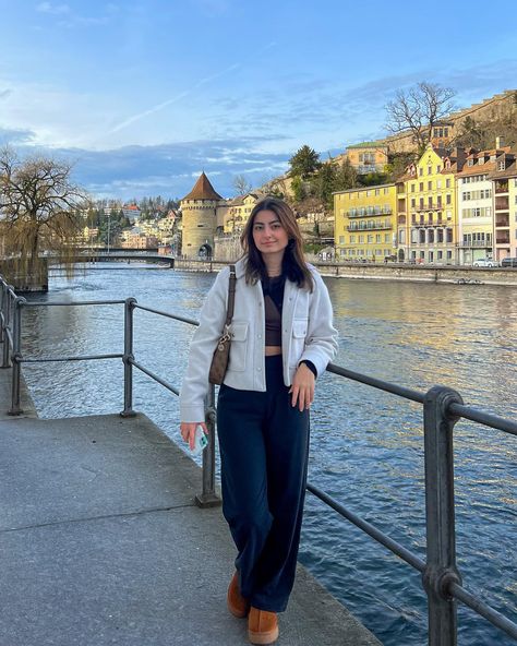 mentally at the beach . . . #ootd#outfitinspo#zara#zaraoutfit#uggs#uggdupes#pinterest#lucerne#switzerland#luzern#outfitoftheday Lucerne Switzerland Outfit, Lucerne Outfits, Switzerland Outfit, Switzerland Luzern, Beach Ootd, Lucerne Switzerland, February 9, Lucerne, At The Beach