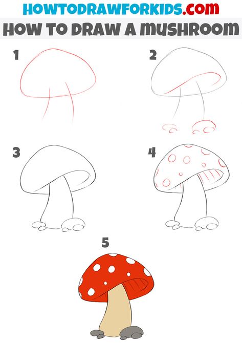 How To Draw A Mushrooms, How To Make A Mushroom Drawing, How To Draw A Toadstool, Doodle Drawings Mushroom, Mushroom Sketches Easy, How To Draw Realistic Mushrooms Step By Step, Easy Drawings Of Mushrooms, Mushroom Drawing How To, Mushroom Step By Step Drawing