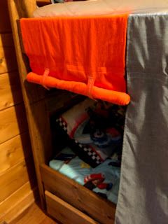 Ms. Nancy's Nook : A Bed Tent for Bunk Beds DIY Loft Bed Tent, Bottom Bunk Fort, Top Bunk Tent, Diy Bunk Bed Curtains, Bunk Bed Curtains Diy, Tent Over Bed, Diy Bed Tent, Bunk Bed Curtains, Bunk Bed Tent