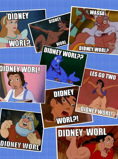 Didney Worl. Disney Paused, Movie Jokes, Paused Disney Movies, Fox Animation, Didney Worl, Humor Pictures, Funny Disney Memes, Jokes Videos, Funny Disney Jokes