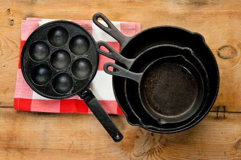 How to Use an Egg Poacher Pan | LEAFtv Cast Iron Seasoning, Pantry Goals, Cast Iron Care, Scratched Wood, Egg Poacher, Wooden Food, Pretty Plates, Copper Pots, Wooden Utensils