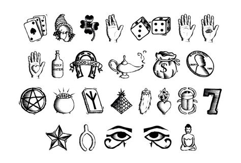 Simbols Tattoo, Symbols Tattoos, Dice Tattoo, Lucky Tattoo, Charm Tattoo, Luck Tattoo, Good Luck Symbols, Symbol Tattoo, Lucky Symbols