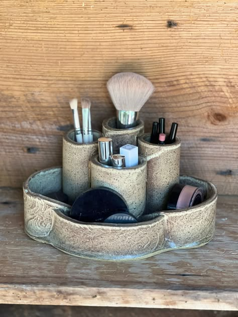 Versatile Handcrafted Ceramic Holder Elegant Makeup Brush and Multipurpose Organizer - Etsy Canada Ceramic Make Up Organizer, Ceramic Scrubby Holder, Pottery Paintbrush Holder, Ceramics Makeup Holder, Clay Toothbrush Holder Handmade, Ceramic Sunglasses Holder, Ceramic Lipstick Holder, Pottery Makeup Brush Holder, Ceramic Tool Holder