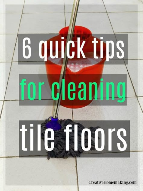 6 quick, expert tips for mopping tile floors in your kitchen and bathroom. Some of my favorite tile floor cleaning hacks! Mopping Tile Floors, Floor Cleaning Hacks, Tile Floor Cleaner, Deep Cleaning Hacks, Natural Cleaning Solutions, Cleaning Tile Floors, Messy House, Easy Cleaning Hacks, Vinegar Cleaning