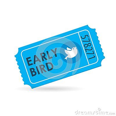 Early bird ticket icon. Discount clipart isolated on white background Ticket Design, Early Bird, Vector Hand, Graphic Design Tutorials, Background Illustration, Design Tutorials, Logo Graphic, Image Illustration, White Background