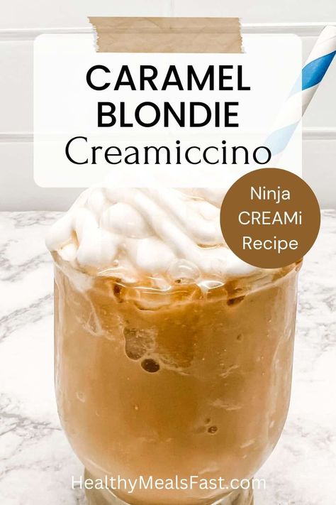 Caramel Blondie Coffee Recipe - Caramel Coffee Recipe, Carmel Recipe, Ice Cream Maker Recipes Healthy, Caramel Blondie, Coffee Recipe Healthy, Frappe Recipe, Sorbet Ice Cream, Bariatric Friendly Recipes, Coffee Ingredients