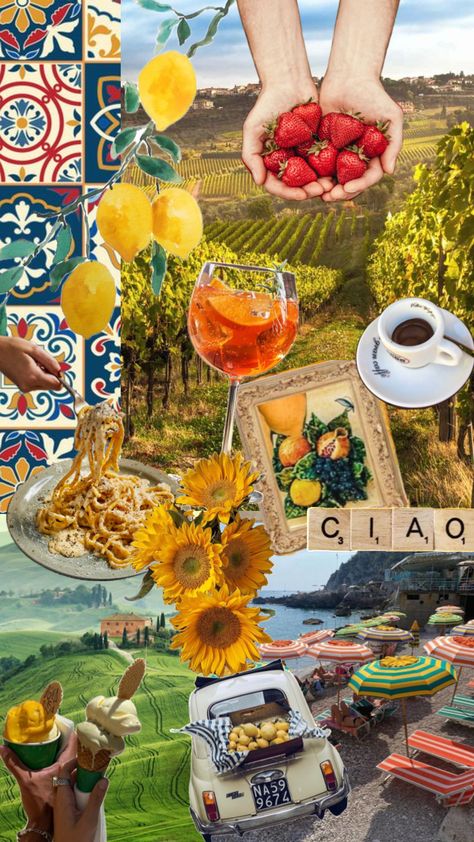 Under the Tuscan sun 🌞🍷🌻 #italyaesthetic #italiansummer #italy #italymoodboard #italian Vintage Italy Aesthetic, Italian Wallpaper, Italy Vibes, Italian Party, Italian Theme, Sun Aesthetic, Dinner Party Summer, Under The Tuscan Sun, 29th Birthday