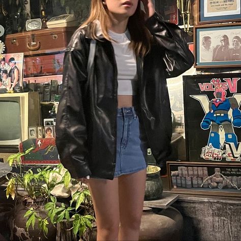 Downtown Outfits, Leather Jacket Outfits, Mode Inspo, 가을 패션, Outfit Inspo Fall, Black Leather Jacket, Outfits Casuales, Cute Casual Outfits, Jacket Outfits