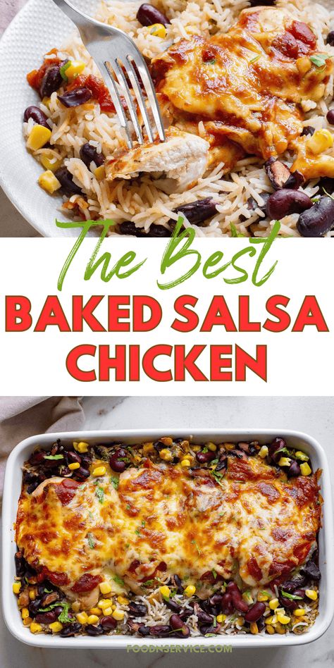 Looking for a simple and delicious weeknight dinner idea? This easy baked salsa chicken recipe is the perfect solution! With just a few ingredients, you can have a flavorful and satisfying meal on the table in no time. Nothing is better than a one pot recipe that can make stressful day at ease, and happy tummies for everyone. Chicken Salsa Bake, Salsa Baked Chicken, Baked Salsa Chicken Recipe, Baked Salsa Chicken, Salsa Chicken Bake, Mexican Chicken Bake, Sheet Meals, Salsa Chicken Recipe, Foil Packet