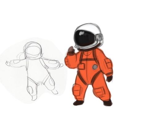 Astronaut Drawing, Suit Drawing, Astronaut Illustration, Astronaut Suit, Astronaut Art, Space Suit, 판타지 아트, Cartoon Character Design, Drawing Base