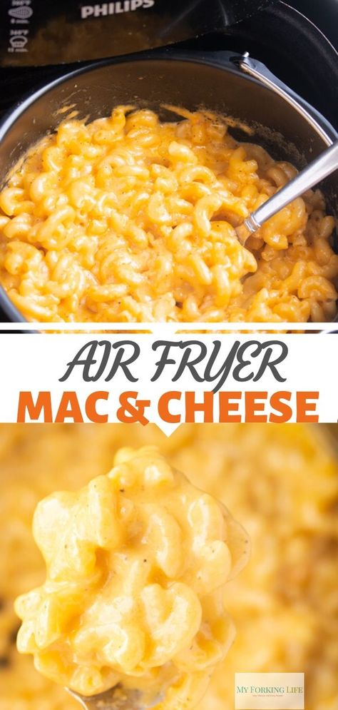 Dry Mac And Cheese, Air Fryer Baked Mac And Cheese, Air Fryer Mac And Cheese Recipes, Air Fry Mac And Cheese, Mac And Cheese Air Fryer Recipes, Air Fryer Comfort Food, Mac And Cheese In Air Fryer, Mac N Cheese Air Fryer, Mac And Cheese Recipe Air Fryer