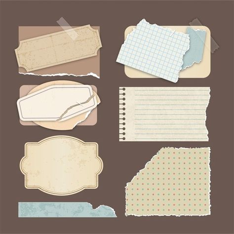 Vintage scrapbook paper collection Free ... | Free Vector #Freepik #freevector #frame #vintage #paper #retro Design For Scrapbook Printable, Scrapbook Front Page, Vintage Design For Scrapbook Printable, Vintage Design For Scrapbook, Vintage Note Paper, Design For Scrapbook, Baby Shower Scrapbook, Vintage Scrapbook Paper, Scrapbook Printable