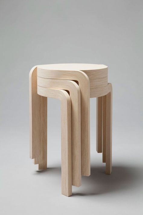 Stackable Stools, Cnc Furniture, Milan Design, Stool Design, Wooden Stools, Furniture Details, Design Week, Design Living Room, Deep Breath