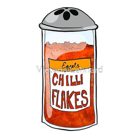 Chilli Flakes Shaker by Victoria Lehnard | Redbubble Chilli Flakes, Science Poster, The Kitchen, Stranger Things Fanart, Print Design