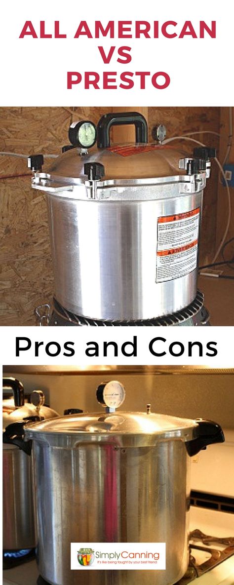 Pressure canners are discussed and compared in this video by SimplyCanning.com. Learn about the different styles and features of each brand to make an informed choice on which is right for you! Presto Pressure Canner, Canning Recipes For Beginners, Pressure Canner Recipes, Water Bath Cooking, Canning Pressure Cooker, Homestead Diy, Preserving Tomatoes, Canning Equipment, Pressure Canning Recipes