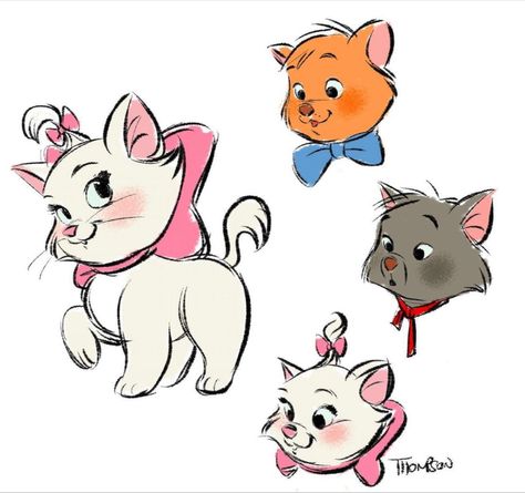 Berlioz Aristocats, Steven Thompson, Disney Sleeve, Aristocats Marie, Christmas Drawings, Marie Cat, Disney Cats, Disney Fanart, Marie Aristocats