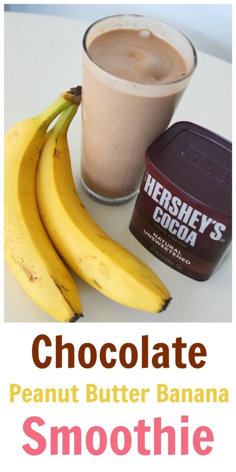 Smoothies With Bananas Healthy, Smoothie With Banana And Peanut Butter, Low Calorie Pb2 Smoothie, Easy Chocolate Banana Smoothie, Healthy Banana Shake Recipe, Peanut Butter Banana Smoothie Healthy, Chocolate Smoothie Recipes Healthy, Banana Smoothie Recipe Easy, Magic Bullet Smoothie Recipes