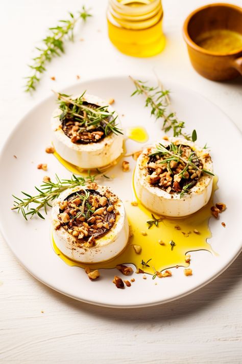 Experience Menorcan Delight: Baked Goat Cheese with Honey and Walnuts - Flavorful Mediterranean Recipe Goat Cheese With Honey, Cheese With Honey, Cheese Its, Mediterranean Recipe, Goat Cheese Appetizer, Roasted Figs, Baked Goat Cheese, Gourmet Appetizers, Appetizer Platters