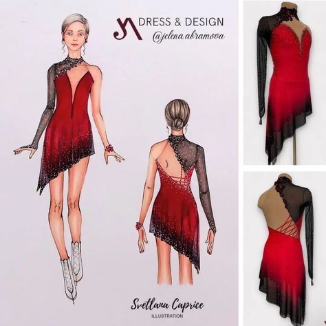 Skating Dress Illustrator | Figure Skating Dress for @roby_cantarelli_carri (Switzerland 🇨🇭). ABBA band music Design and realization @jelena.abramova Illustrator… | Instagram Abba Band, Skating Costume, Ice Skating Outfit, Figure Skating Dress, Figure Skating Costumes, Ice Dresses, Dress Illustration, Skating Dress, Band Music