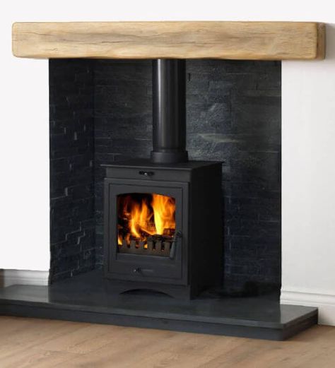 Charcoal Sofa Living Room, Fireplace Wood Burning, Wood Burning Stoves Living Room, Beam Fireplace, Log Burner Fireplace, Log Burner Living Room, Fireplace Gallery, Cosy Fireplace, Woodburning Stove