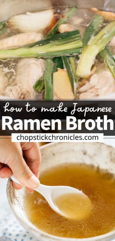 Ramen Broth Recipe, Homemade Ramen Broth, Asian Broth, Ramen Broth, Homemade Ramen, Ramen Restaurant, Ramen Soup, Japanese Ramen, Asian Soup