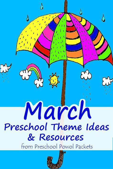 Great March preschool themes ideas and resources! Loads of ideas, book suggestions, and more! Perfect for preschool, toddlers, and kindergarten aged kiddos! March Preschool Themes, March Preschool Worksheets, Themes Preschool, March Lesson Plans, March Preschool, March Lessons, Daycare Lesson Plans, March Ideas, Stem Activities Preschool