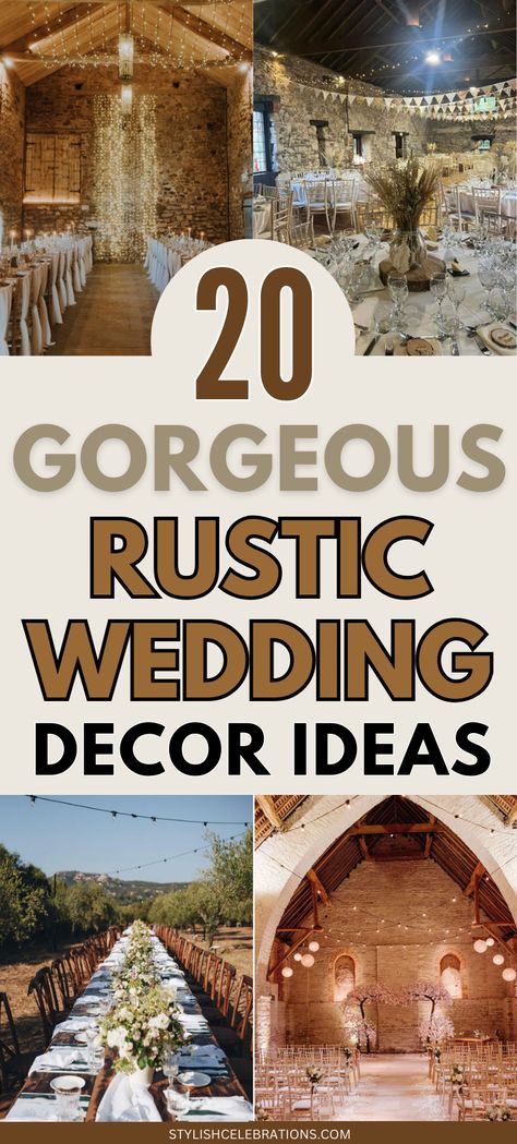 20 Gorgeous Rustic Wedding Decor Ideas Upscale Rustic Wedding, Wedding Ideas Boho Rustic, Wedding Theme Ideas Rustic, Rustic Vow Renewal Ideas, Barn Decorating Ideas Wedding, Country Style Wedding Ideas, Summer Rustic Wedding Ideas, Elegant Rustic Wedding Ideas, Rustic Outdoor Wedding Ideas