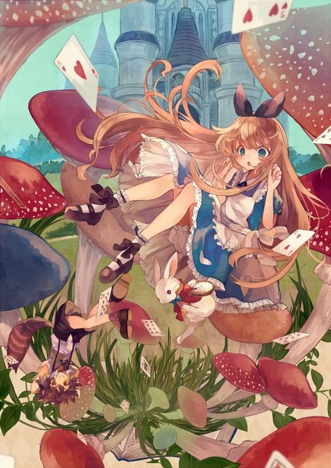 Alice In Wonderland Anime, Alice In Wonderland Fanart, Alice Anime, Alice In Wonderland Artwork, Dark Alice In Wonderland, Disney Princess Anime, Alice In Wonderland Drawings, Alice In Wonderland Illustrations, Wonderland Artwork