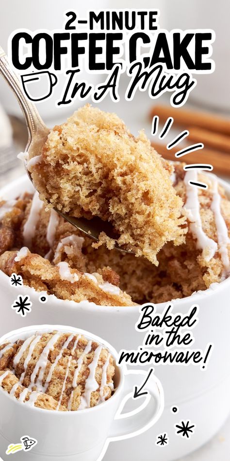 Mug Cake Microwave Coffee Cake, Coffee Cake Mug Cake Microwave, Coffee Cake In A Mug Recipe, Mug Cake Coffee Cake, Spice Cake In A Mug, Coffee Cake Mug Cake, Mug Coffee Cake, Muffin In A Mug Recipe, Coffee Cake In A Mug