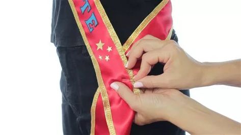 How to Make a Sash: 12 Steps (with Pictures) - wikiHow Diy Sash, Cheer Sash, Senior Sash, Pageant Sashes, Birthday Sash, Bride To Be Sash, 12 Step, 12 Steps, Miss America