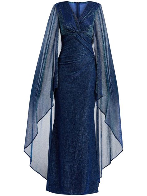 Fancy Dresses With Long Sleeves, Floor Length Sleeves Dress, Edwardian Formal Dress, Mermaid Like Dress, Navy Blue Maid Of Honor Dresses Long, Navy Blue Fantasy Dress, Blue Witch Dress, Yule Ball Inspired Dress, Dark Blue Dress Long Sleeve