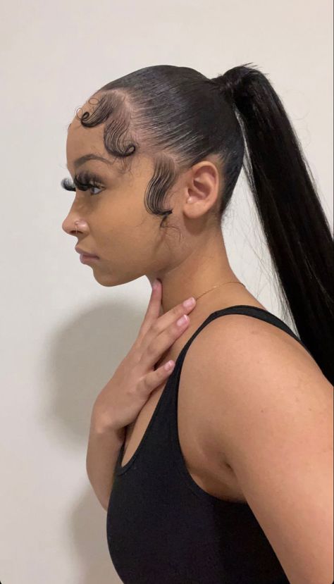 Slick Side Part, Weave Ponytail Hairstyles, Weave Ponytail, Black Ponytail Hairstyles, Protective Hairstyles Braids, Curly Hair Styles Easy, Slicked Back Hair, Slick Hairstyles, Hair Ponytail Styles