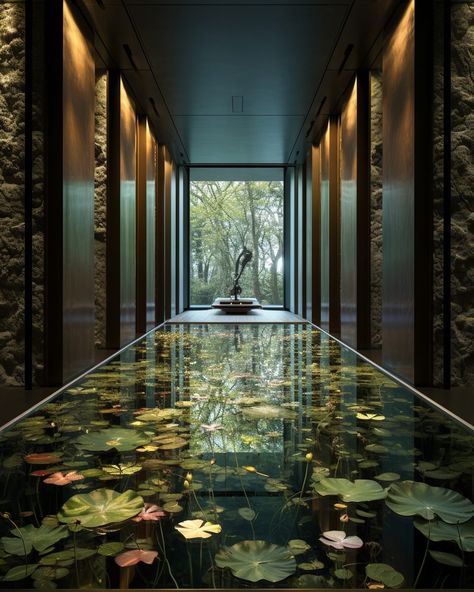 Underwater Forest, Organic Interior, Forest Room, Water Architecture, Home Hallway, Bg Design, Floor Display, Modern Beach House, Organic Architecture