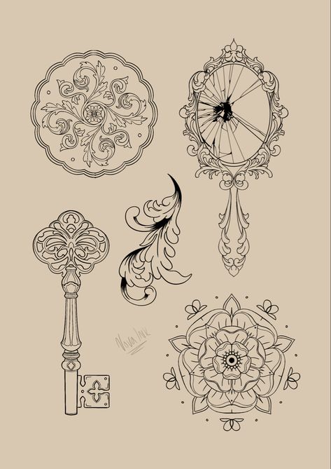 If it’s not baroque, don’t fix it 🪞 . . . #tattoo #tattooideas #tattooart #illustration #illustrator #baroque #baroqueart #baroquetattoo #art #design #drawing #mirrortattoo #keytattoo #mandala ✨please do not use my designs without purchase or permission ty✨ Baroque Mirror Tattoo, Antique Mirror Drawing, Rococo Tattoo Baroque, Baroque Frame Tattoo, Baroque Art Drawing, Baroque Tattoo Sleeve, Baroque Art Tattoo, Victorian Mirror Tattoo, Mirror Art Drawing