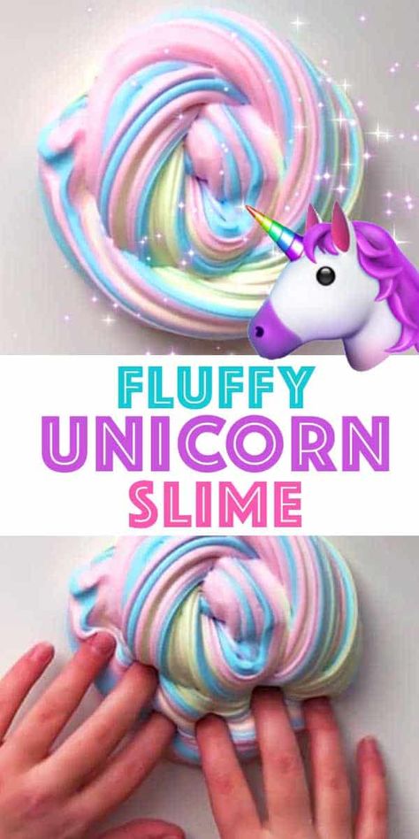 Unicorn Slime, Cool Slime Recipes, Fluffy Slime Recipe, Resep Slime, Diy Slime Recipe, Slime Party, Diy Unicorn, Unicorn Poop, Slime For Kids