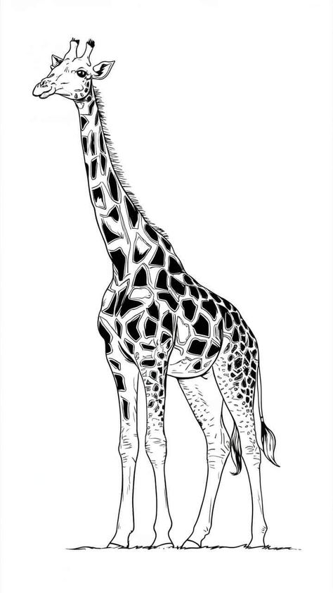 Animal Projects For Kids, Giraffe Art Drawing, Giraffe Sketches, Giraffe Sketch, Giraffe Logo, Giraffe Tattoo, Safari Clipart, Cheetah Drawing, Elephant Sketch