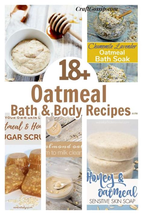 This roundup is all about Oatmeal. We know that oatmeal is good for out tummies but did you know it is even better when applied to our skin. Oatmeal is a natural exfoliant, and as an exfoliation, layers of dull … Read More... Oatmeal Skin Care, Oatmeal Scrub Diy, Oatmeal Bath Recipe, Bath And Body Recipes, Spa Facials, Honey Sugar Scrub, Bath Soak Recipe, Oatmeal Scrub, Diy Oatmeal