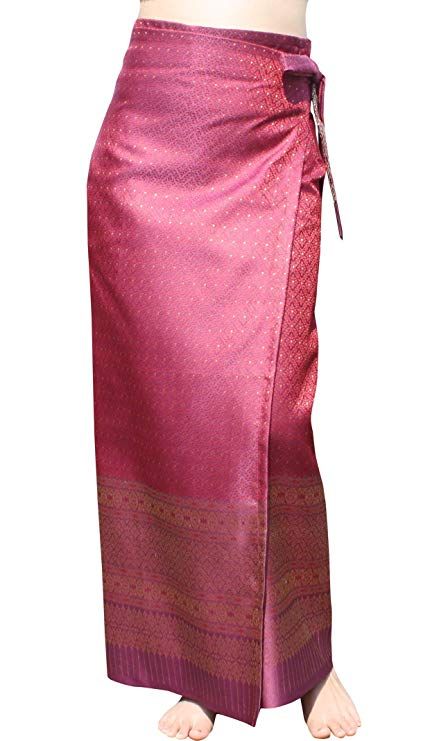 Thai Wrap Skirt, A Line Wrap Skirt, Wrap Around Skirt Outfit, Sarong Skirt Outfit, Rok Tenun, Thai Skirt, Sarong Wrap Skirt, Saree Skirt, Wrap Pant