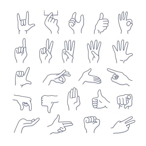 Doodle Hands Drawing, Finger Illustration, Hand Gesture Drawing, Doodle Icons, Sketch Note, Hand Doodles, Human Icon, Hand Gestures, Hand Drawing Reference