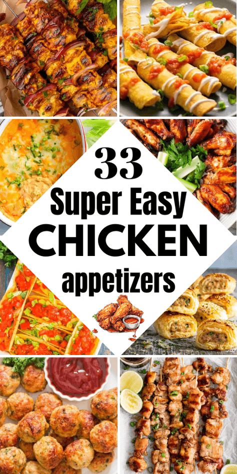 Appetizers For A Party, Chicken Appetizer, Chicken Appetizer Recipes, Chicken Appetizers, Food Appetizers, Party Finger Foods, Food Group, Finger Food Appetizers, Favorite Food