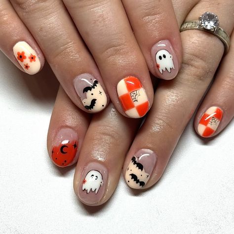 Playful Halloween Patchwork, Halloween Nail Designs, spooky Halloween nails, cute halloween nails, Halloween nail Designs acrylic Halloween Nail Designs Acrylic, Nail Designs Spooky, Halloween Nails Cute, Halloween Patchwork, Spooky Halloween Nails, Nail Designs Acrylic, Halloween Collage, White Coffin Nails, Cute Halloween Nails