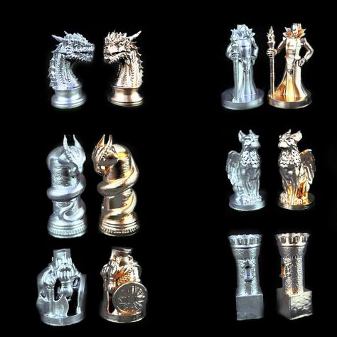 The design of the Dragon Chess Set belongs to us.
The personalized Dragon Chess Set is made of PLA plastic, which is completely environmentally friendly. The paint used on the chess set is harmless to health.

The Dragon chess set has 3 different options: small, large and special chessboard. The dimensions of the chessboards are as follows:

Small Chessboard: 11.8 X 11.8 inch
Large Chessboard: 14.1 X 14.1 inch
Special Chessboard: 14.1 X 14.1 inch Chess Pieces Design, Dragon Chess, Games Puzzle, Chess Gifts, Chess Table, Kids C, Chess Game, Silver Dragon, Puzzle Toys