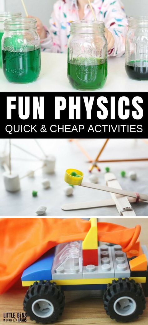 simple physics activities for kids Physics Activities, Science Experience, Stem Projects For Kids, Physics Experiments, Chemistry Experiments, Kid Experiments, Easy Science Experiments, Kids Science, Science Activities For Kids